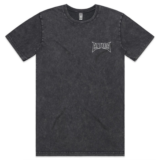 ATTICA ‘MENTAL’ TEE - Black Stonewash