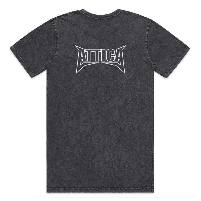 ATTICA ‘MENTAL’ TEE - Black Stonewash