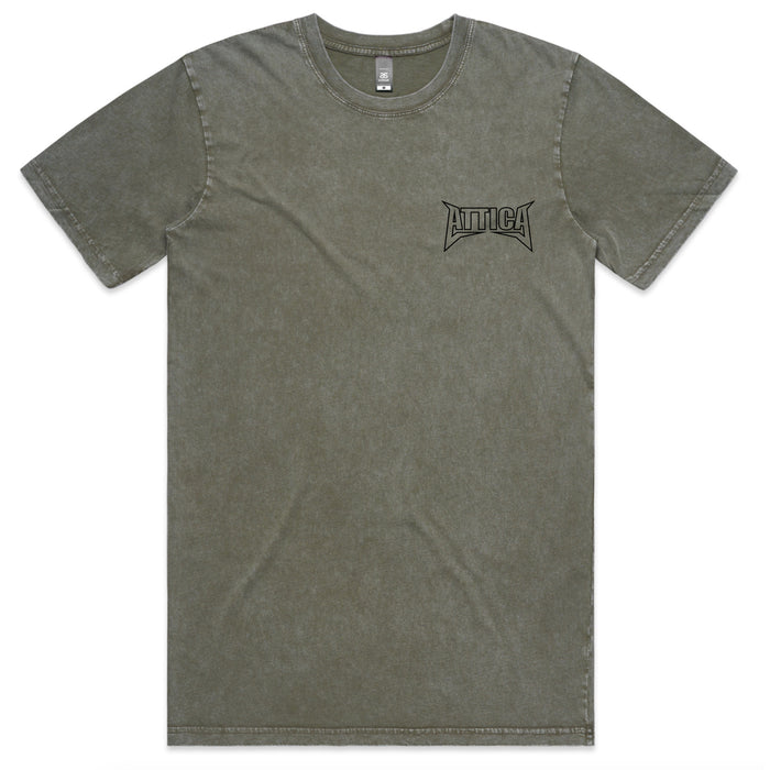 ATTICA ‘MENTAL’ TEE - Moss Stonewash
