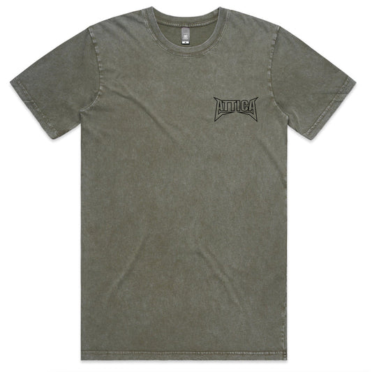ATTICA ‘MENTAL’ TEE - Moss Stonewash