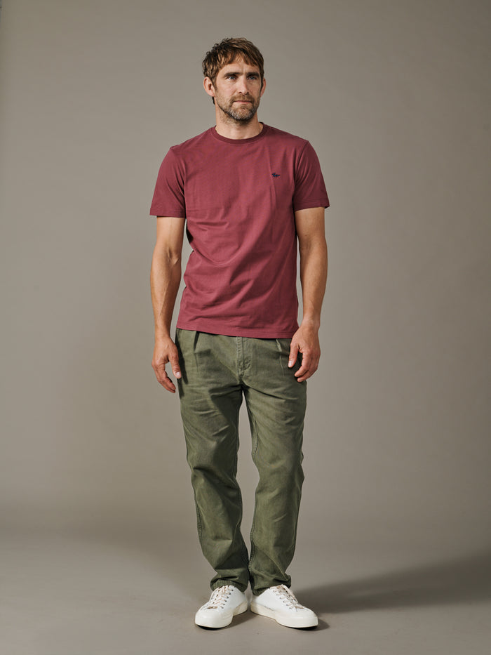 Aubin Oxblood Aubin Organic Cotton T-Shirt | Classic Tee