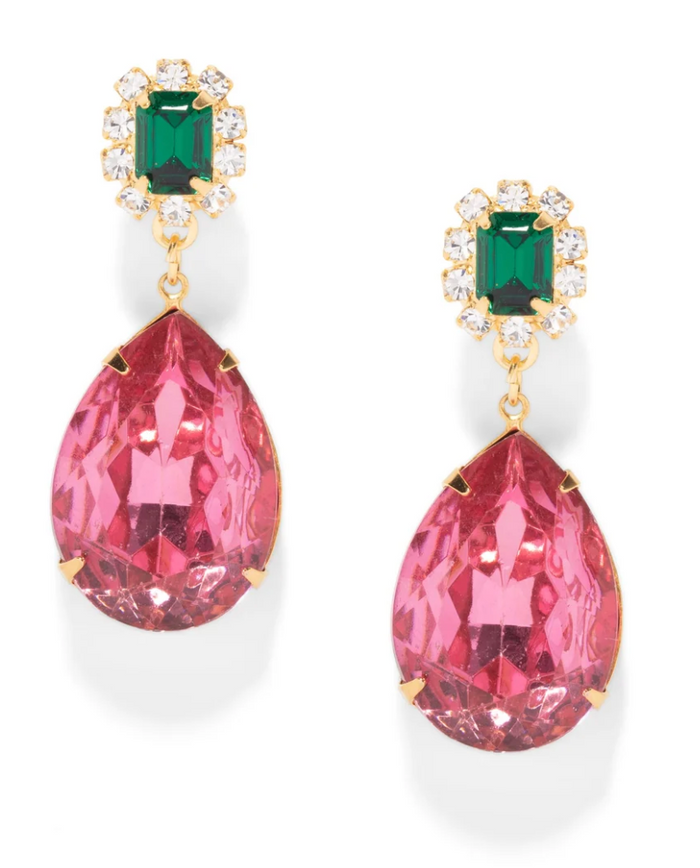 Austria Earring in Emerald and Pink