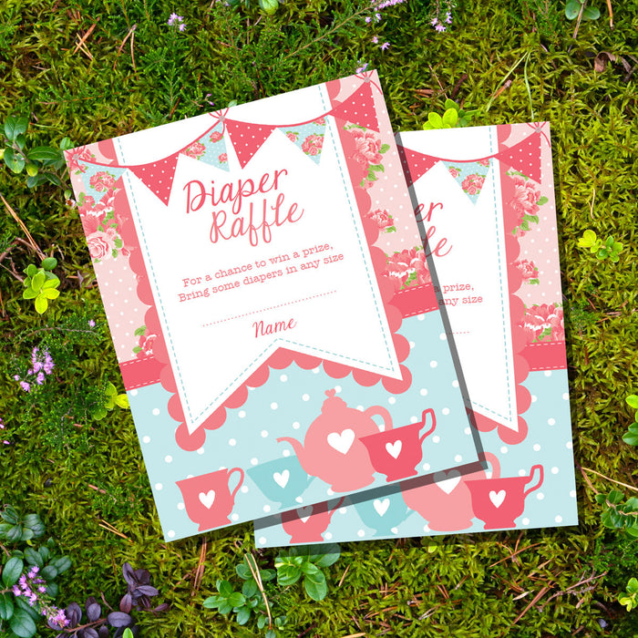 Baby is Brewing Baby Shower Diaper Raffle Card | Shabby Chic Baby Shower Insert Card