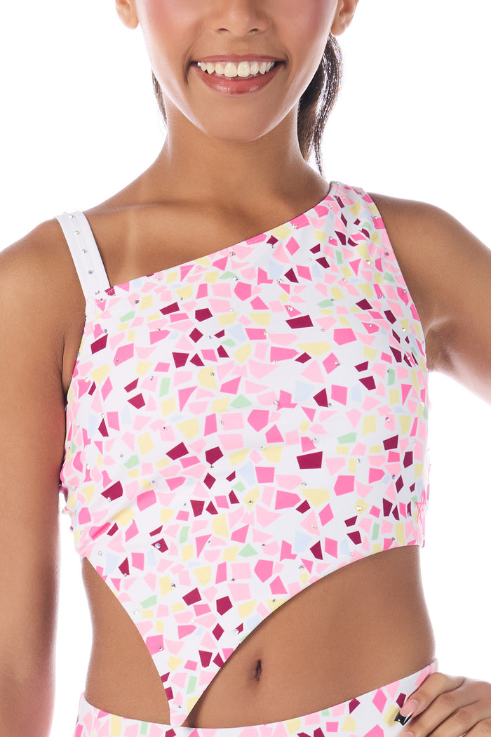 Baila Asymmetric Sports Bra in White