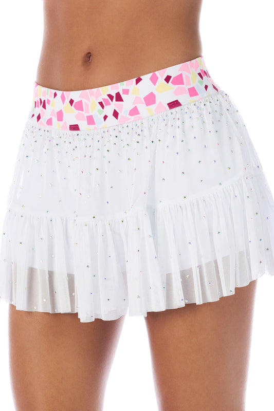Baila Crystal Skirt in White