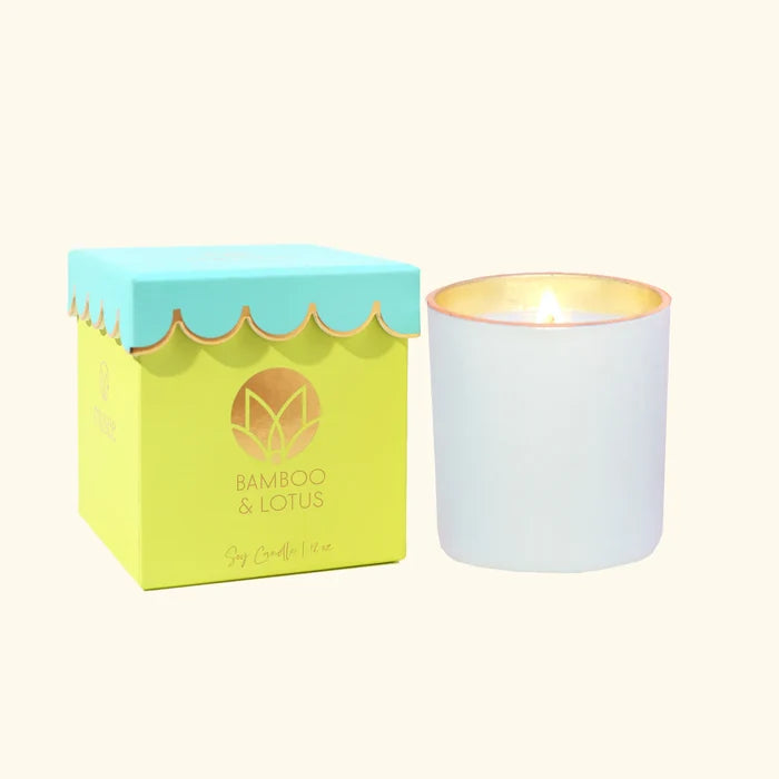Bamboo & Lotus Scalloped Candle