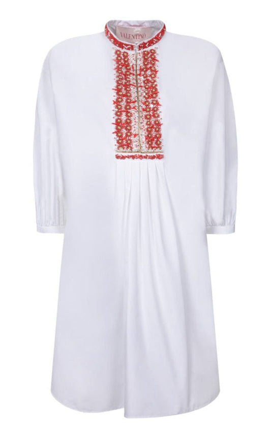 Valentino Bead Embellished Crewneck Mini Dress - Runway Catalog