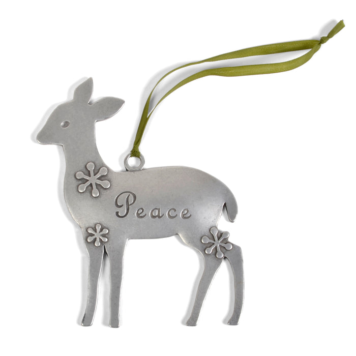 Beehive Handmade Deer Peace Pewter Ornament