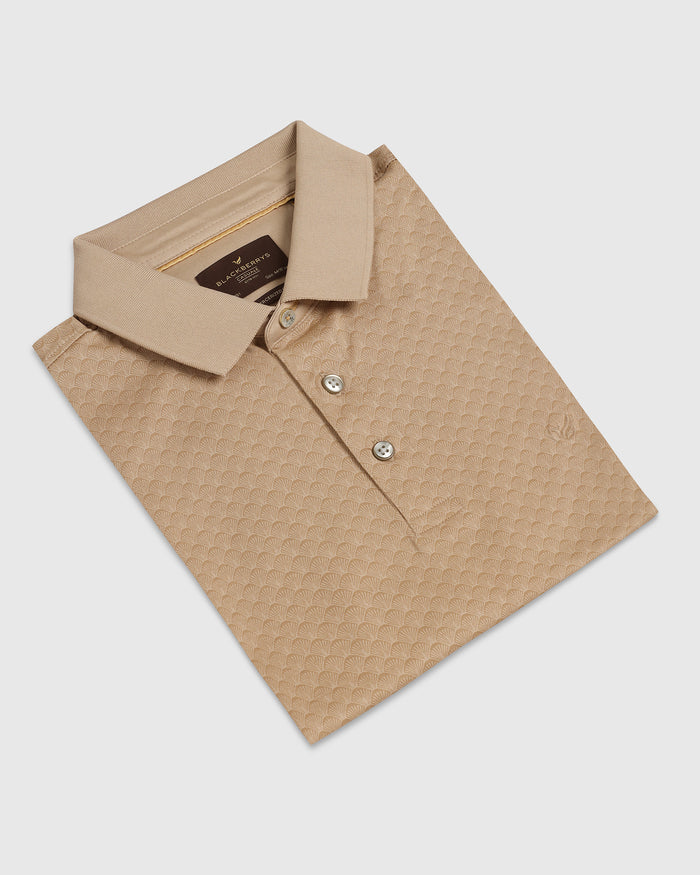 Beige Abstract Print Polo - Deco