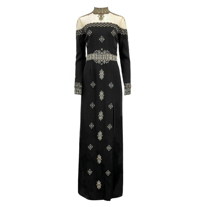 Cucculelli Shaheen Black Beaded Silk Dress - Runway Catalog