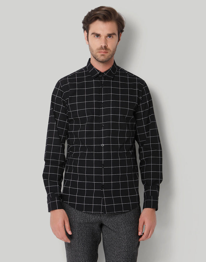 Black Check Full Sleeves Shirt