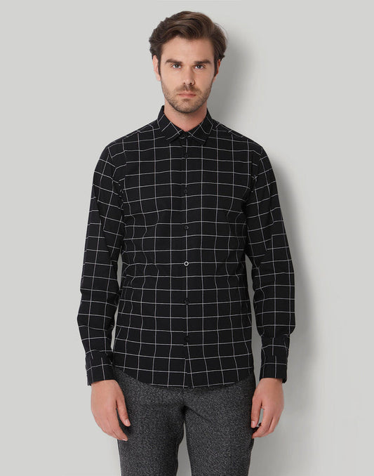 Black Check Full Sleeves Shirt