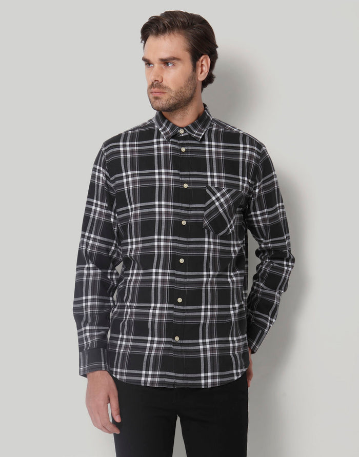 Black Check Full Sleeves Shirt
