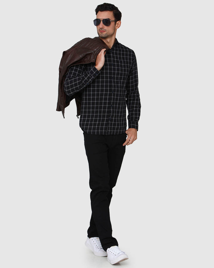 Black Check Full Sleeves Shirt