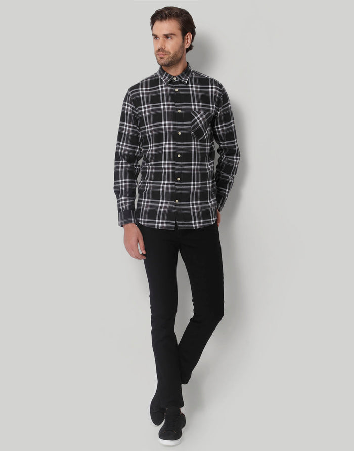 Black Check Full Sleeves Shirt