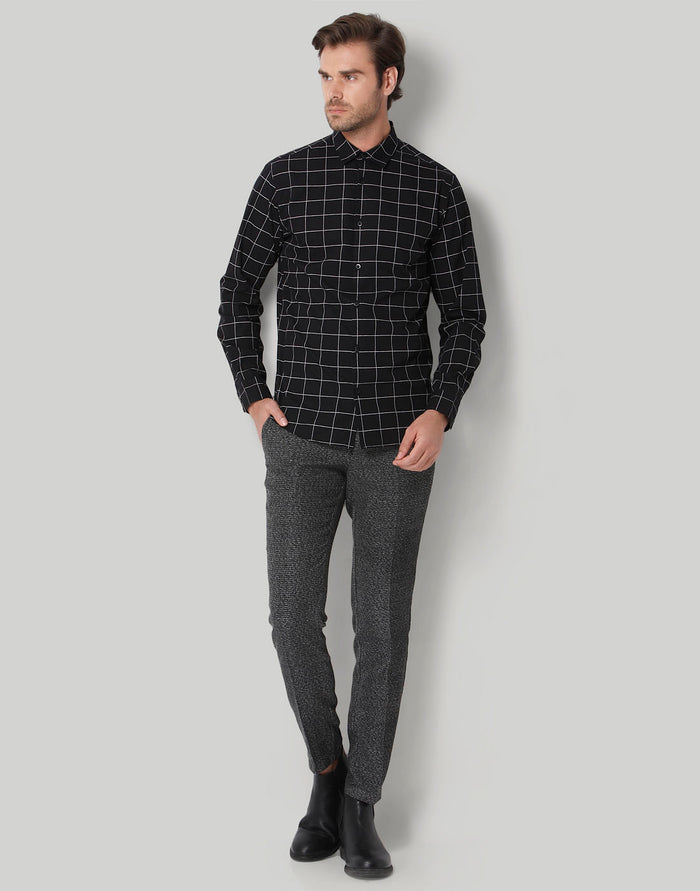 Black Check Full Sleeves Shirt