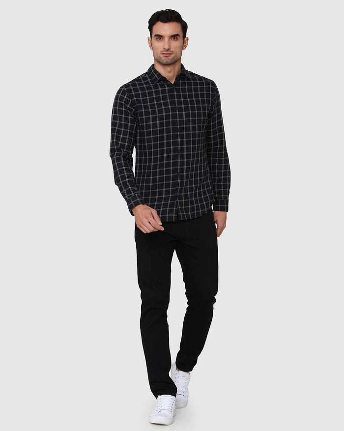 Black Check Full Sleeves Shirt