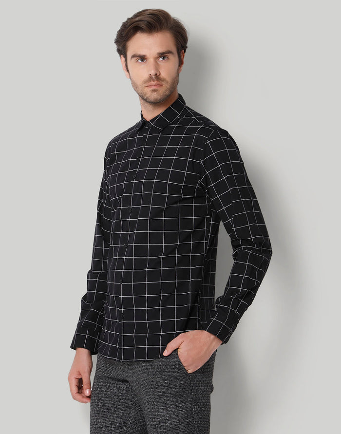 Black Check Full Sleeves Shirt
