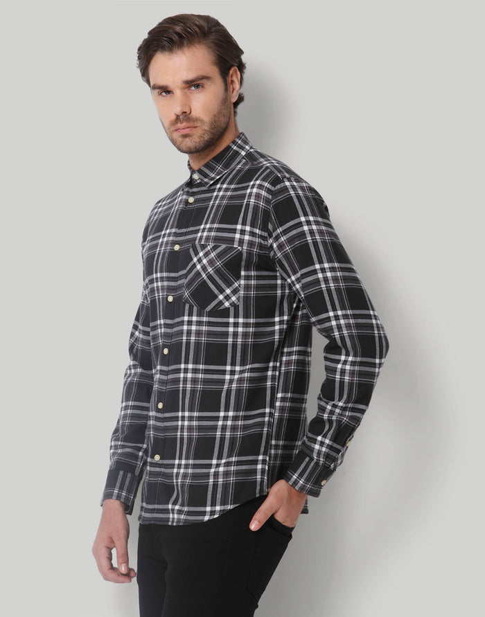 Black Check Full Sleeves Shirt