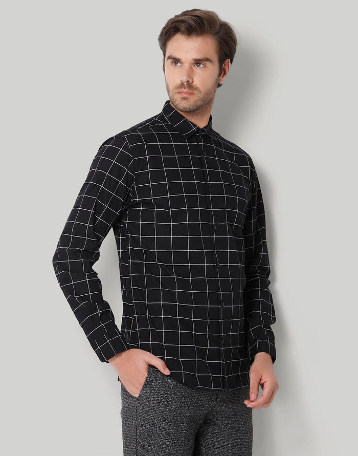 Black Check Full Sleeves Shirt