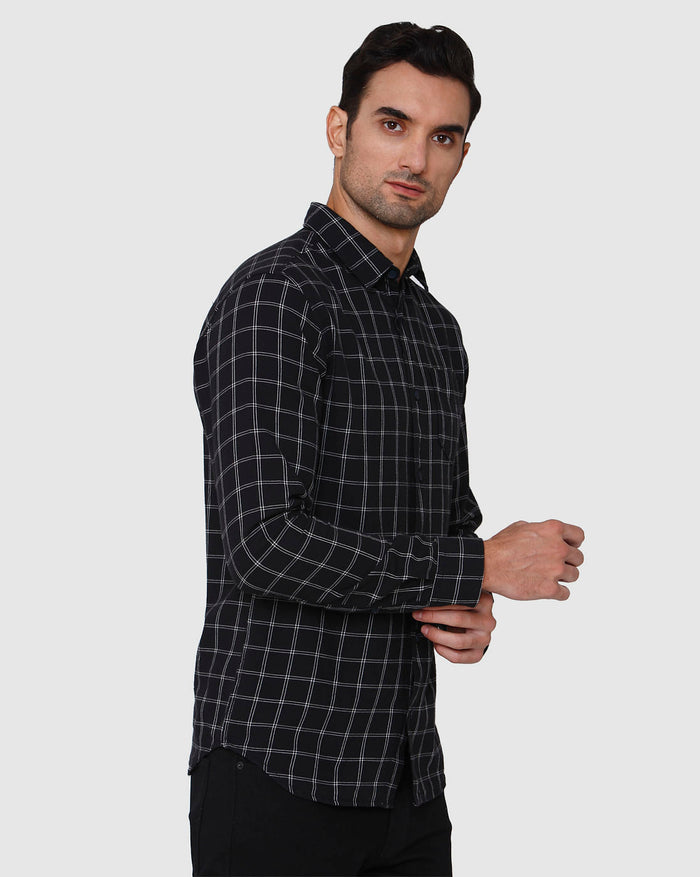 Black Check Full Sleeves Shirt