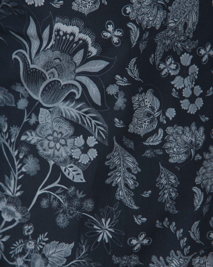 Black Floral Print Full Sleeves Shirt