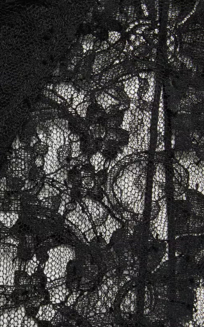 Gucci Black Lace Floral Motif Shirt - Runway Catalog