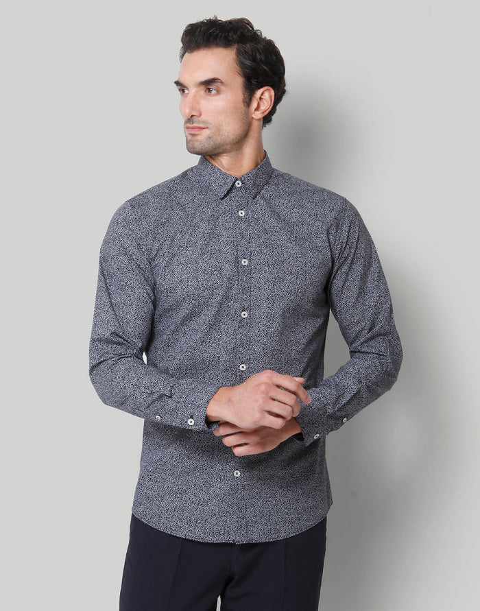 Black Printed Full Sleeves Shirt