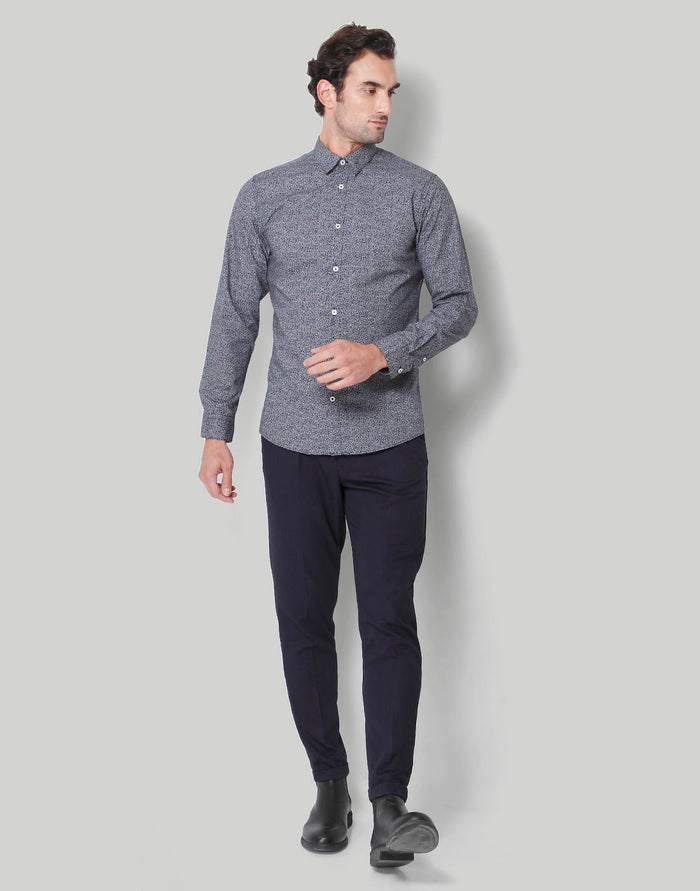 Black Printed Full Sleeves Shirt