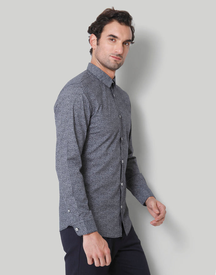 Black Printed Full Sleeves Shirt