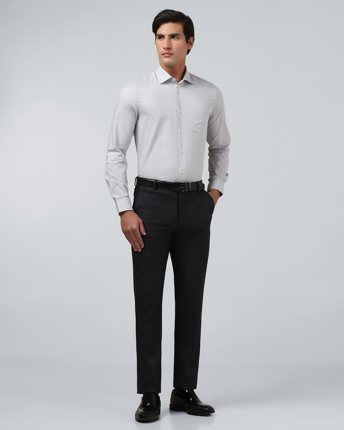 Black Textured Trouser - Alan