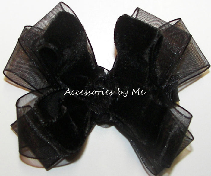 Black Velvet Hair Bow
