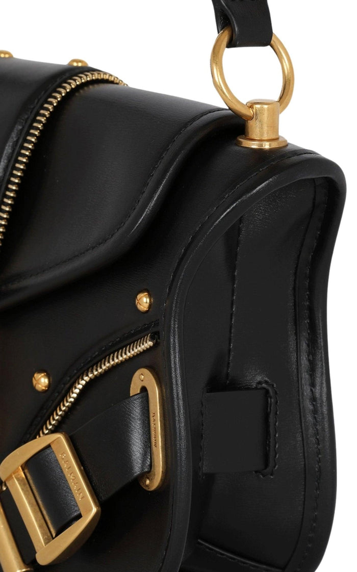 Balmain Blaze Leather Shoulder Bag - Runway Catalog