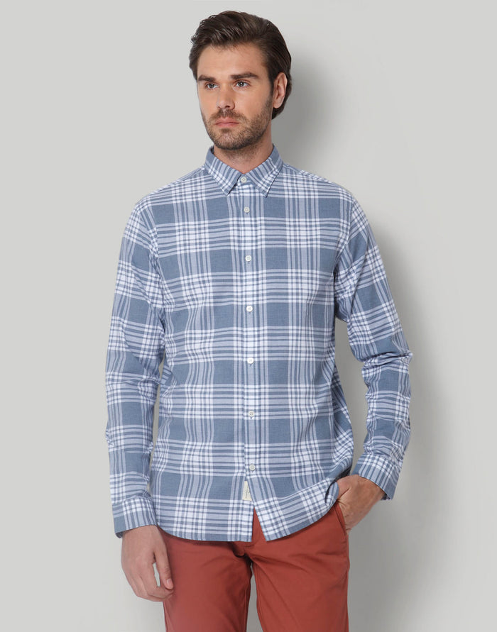 Blue Check Full Sleeves Shirt