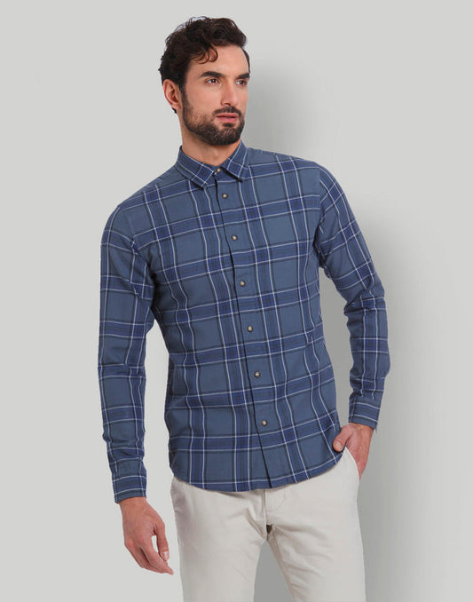 Blue Check Full Sleeves Shirt
