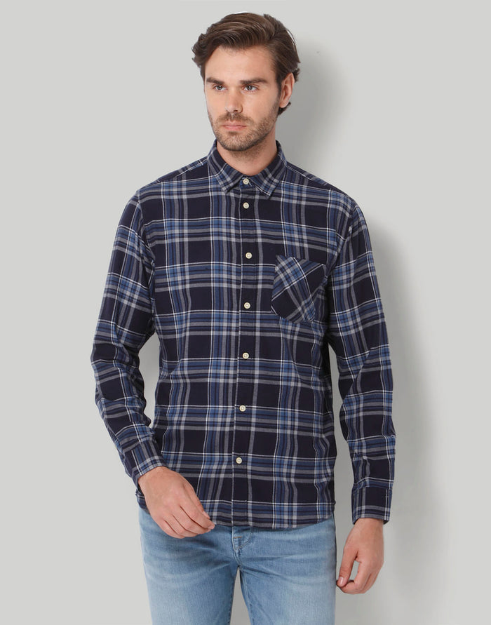 Blue Check Full Sleeves Shirt