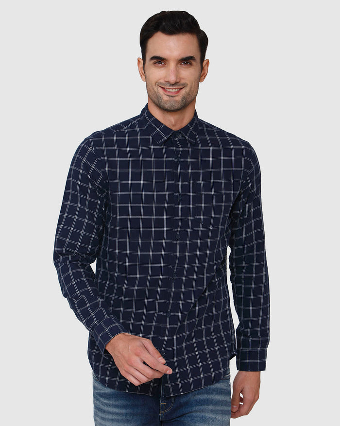 Blue Check Full Sleeves Shirt
