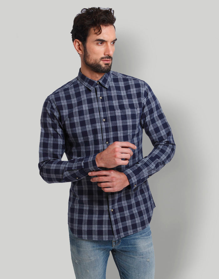 Blue Check Full Sleeves Shirt