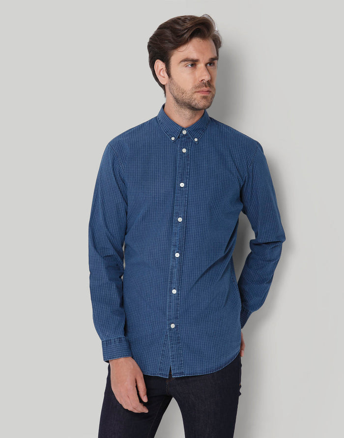 Blue Check Full Sleeves Shirt