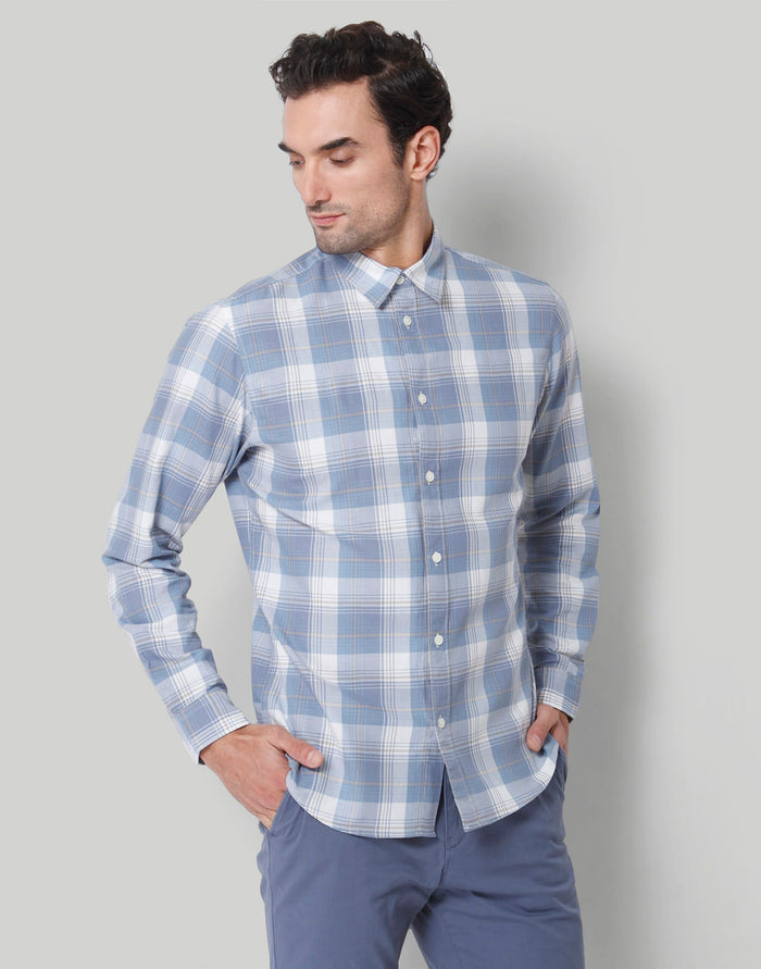 Blue Check Full Sleeves Shirt