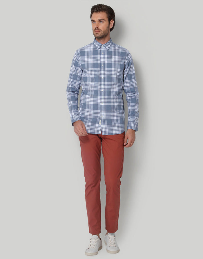 Blue Check Full Sleeves Shirt