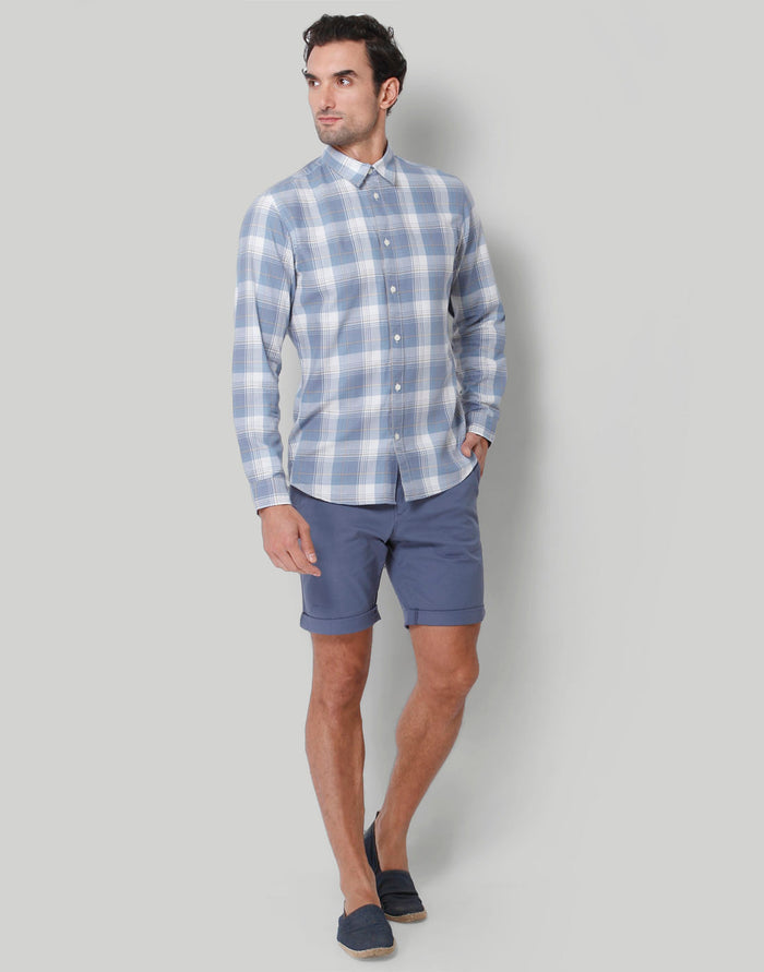 Blue Check Full Sleeves Shirt