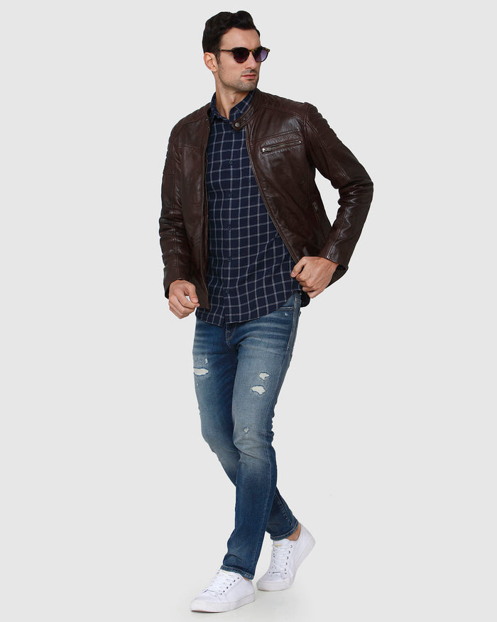 Blue Check Full Sleeves Shirt