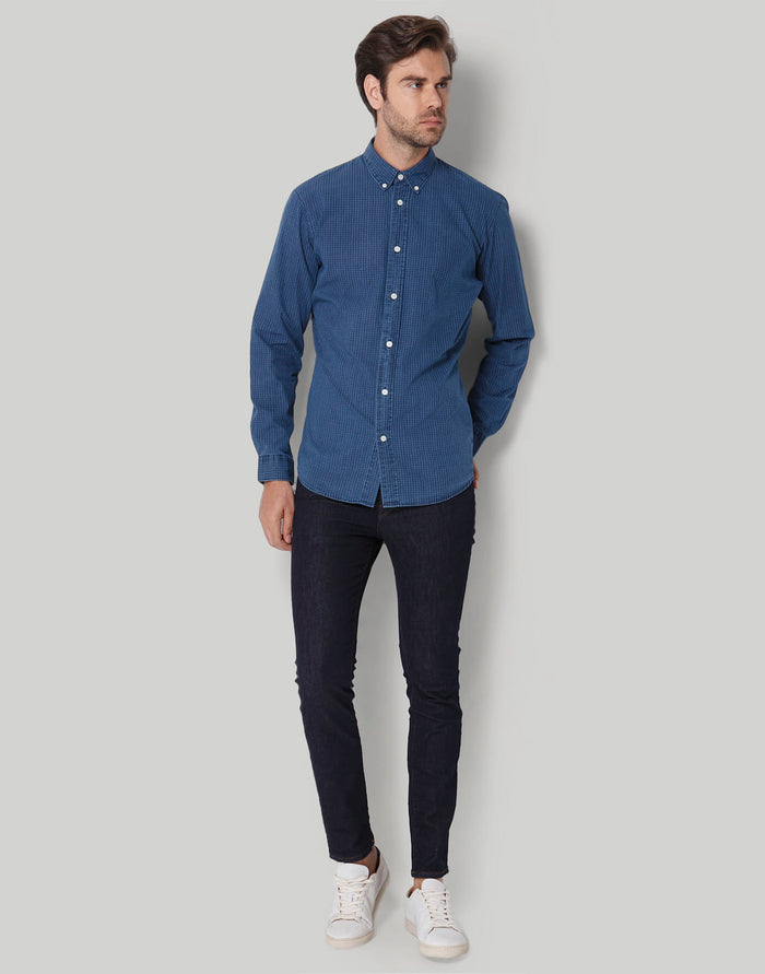 Blue Check Full Sleeves Shirt