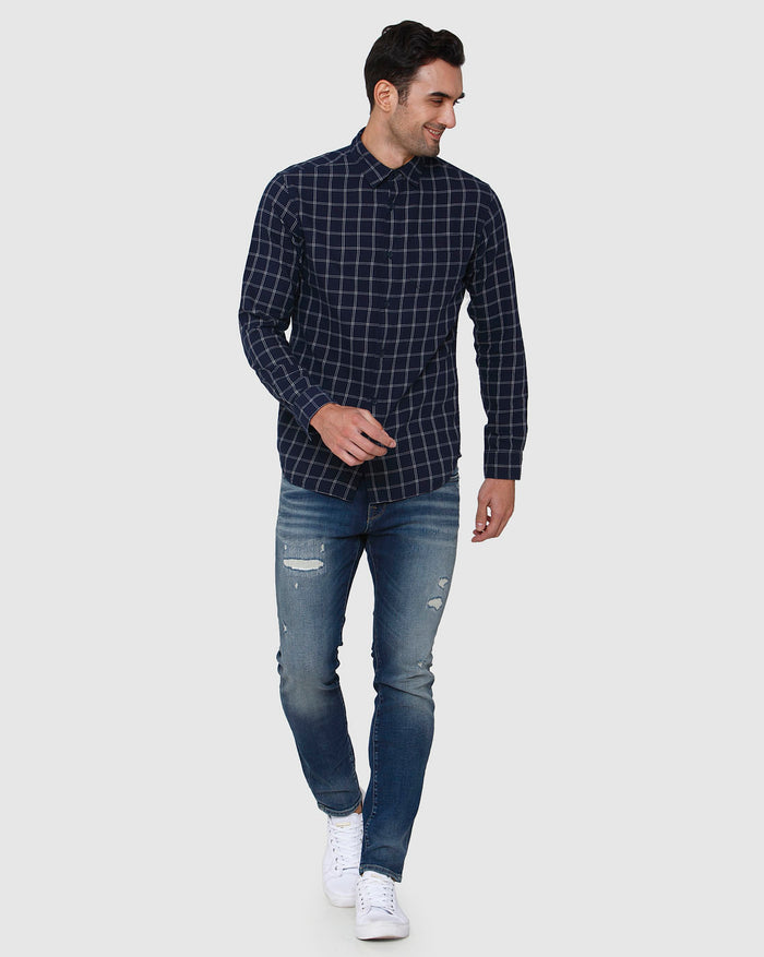 Blue Check Full Sleeves Shirt
