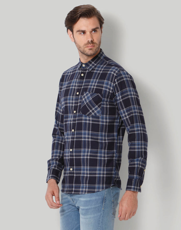 Blue Check Full Sleeves Shirt