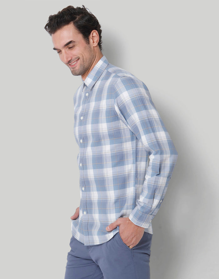 Blue Check Full Sleeves Shirt