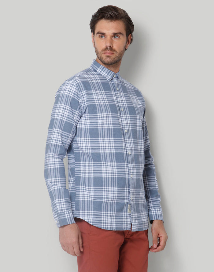 Blue Check Full Sleeves Shirt