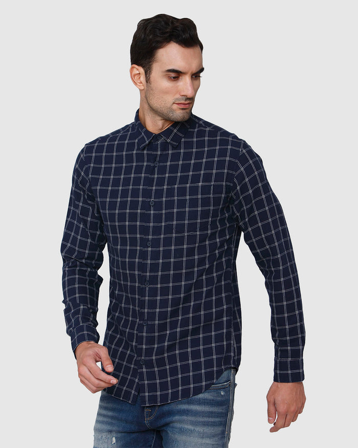 Blue Check Full Sleeves Shirt