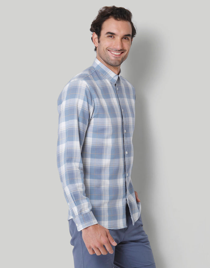 Blue Check Full Sleeves Shirt